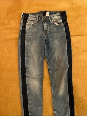 Divided Light Blue Denim Jeans with Dark Blue Stripe